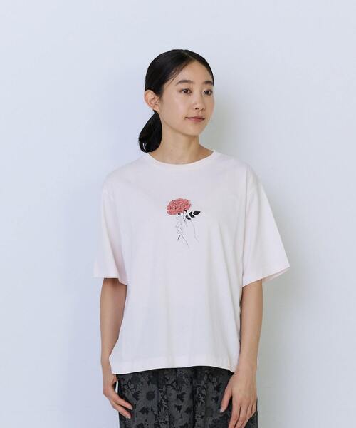 ADIEU TRISTESSE(アデュートリステス)の「杉本さなえさん コラボTシャツ(Tシャツ/カットソー・レディース・ピンク/グレー/アイボリー・FREE)」の3枚目の写真