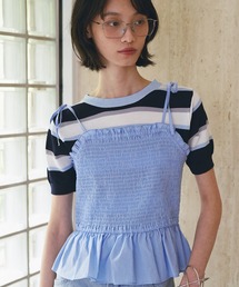 SOEMIN | Border short-sleeved knit/ボーダー半袖ニット(ニット/セーター)