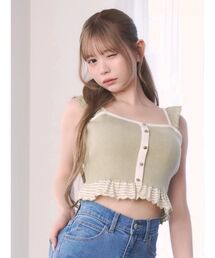 EATME | バイカラーフリルキャミニットTOP(キャミソール)
