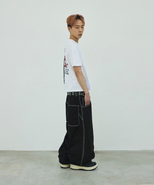 SCALLYWAG（スカリーワグ）の「ステッチワイドセギングコットンパンツ[ブラック]（その他パンツ・レディース・その他・SMALL/MEDIUM/LARGE/X-LARGE）」の3枚目の写真