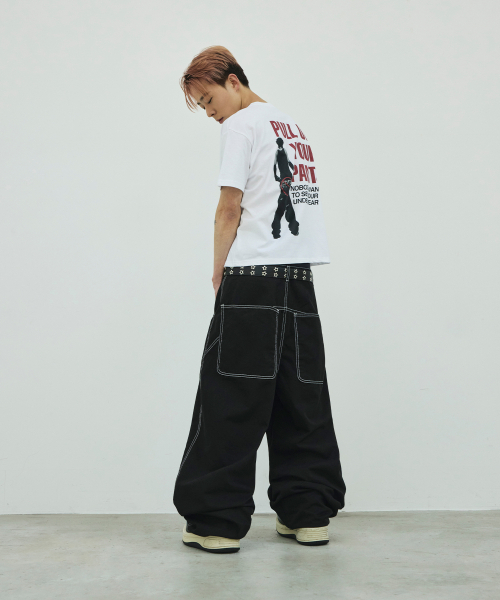 SCALLYWAG（スカリーワグ）の「ステッチワイドセギングコットンパンツ[ブラック]（その他パンツ・レディース・その他・SMALL/MEDIUM/LARGE/X-LARGE）」の5枚目の写真