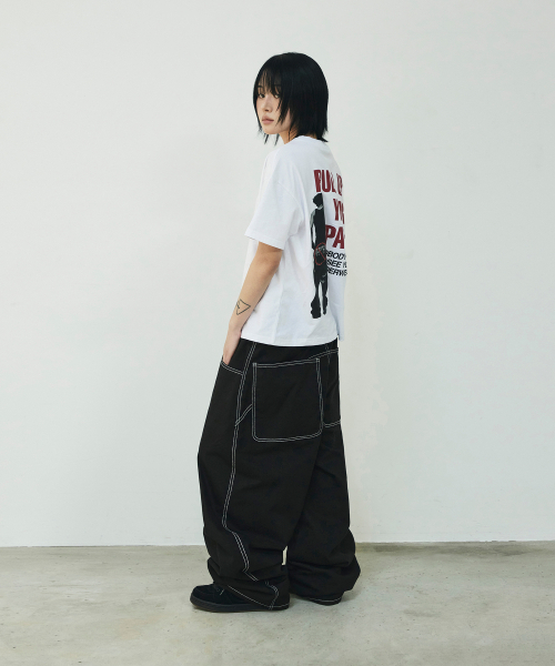 SCALLYWAG（スカリーワグ）の「ステッチワイドセギングコットンパンツ[ブラック]（その他パンツ・レディース・その他・SMALL/MEDIUM/LARGE/X-LARGE）」の9枚目の写真