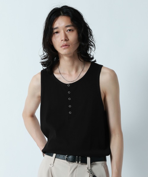 RAGEBLUE(レイジブルー)の「RINGDOT HENRY TANKTOP/リングドットヘンリータンクトップ(タンクトップ・メンズ・グレー/ホワイト/ブラック・MEDIUM/LARGE)」の13枚目の写真