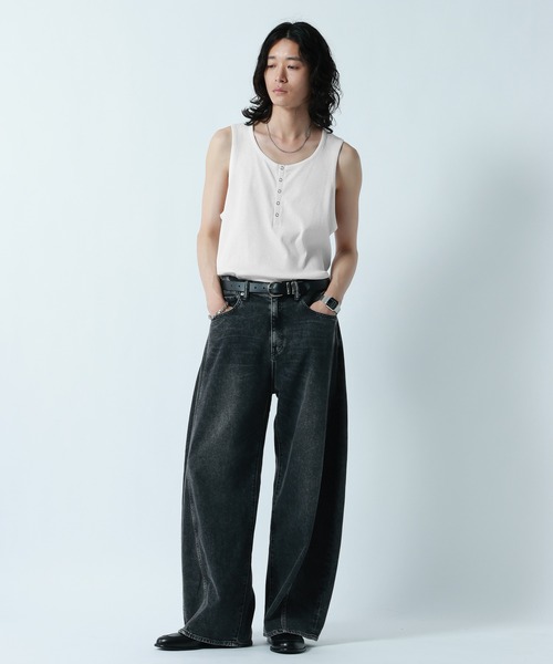 RAGEBLUE(レイジブルー)の「RINGDOT HENRY TANKTOP/リングドットヘンリータンクトップ(タンクトップ・メンズ・グレー/ホワイト/ブラック・MEDIUM/LARGE)」の4枚目の写真