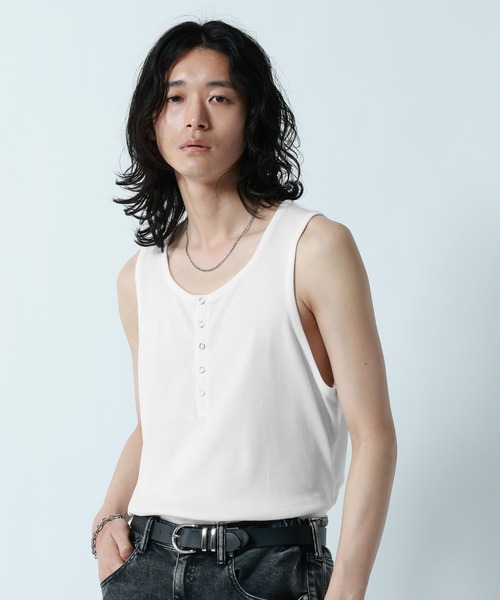 RAGEBLUE(レイジブルー)の「RINGDOT HENRY TANKTOP/リングドットヘンリータンクトップ(タンクトップ・メンズ・グレー/ホワイト/ブラック・MEDIUM/LARGE)」の9枚目の写真