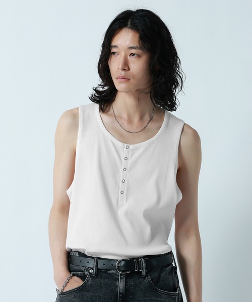 RAGEBLUE(レイジブルー)の「RINGDOT HENRY TANKTOP/リングドットヘンリータンクトップ(タンクトップ・メンズ・グレー/ホワイト/ブラック・MEDIUM/LARGE)」の10枚目の写真