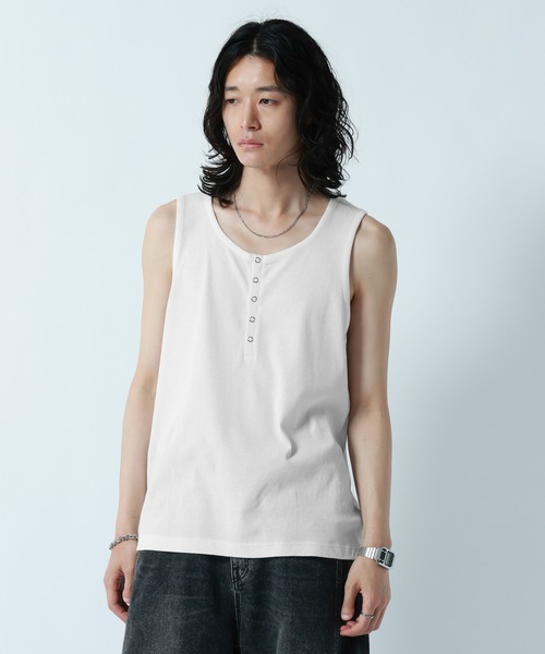 RAGEBLUE(レイジブルー)の「RINGDOT HENRY TANKTOP/リングドットヘンリータンクトップ(タンクトップ・メンズ・グレー/ホワイト/ブラック・MEDIUM/LARGE)」の11枚目の写真