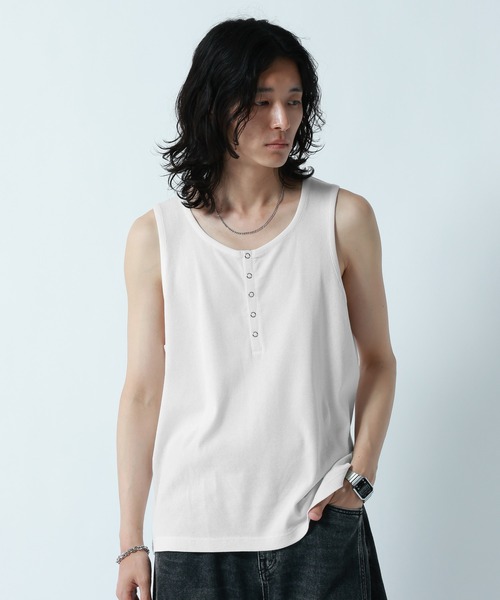 RAGEBLUE(レイジブルー)の「RINGDOT HENRY TANKTOP/リングドットヘンリータンクトップ(タンクトップ・メンズ・グレー/ホワイト/ブラック・MEDIUM/LARGE)」の7枚目の写真