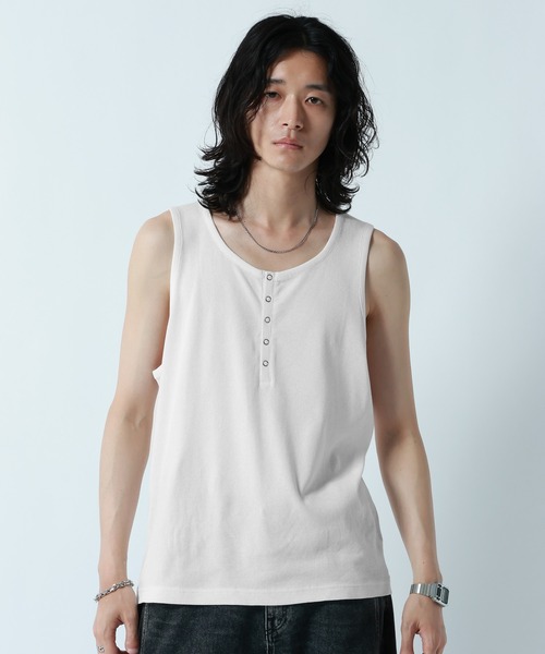 RAGEBLUE(レイジブルー)の「RINGDOT HENRY TANKTOP/リングドットヘンリータンクトップ(タンクトップ・メンズ・グレー/ホワイト/ブラック・MEDIUM/LARGE)」の8枚目の写真