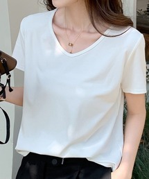Vネック半袖Tシャツ