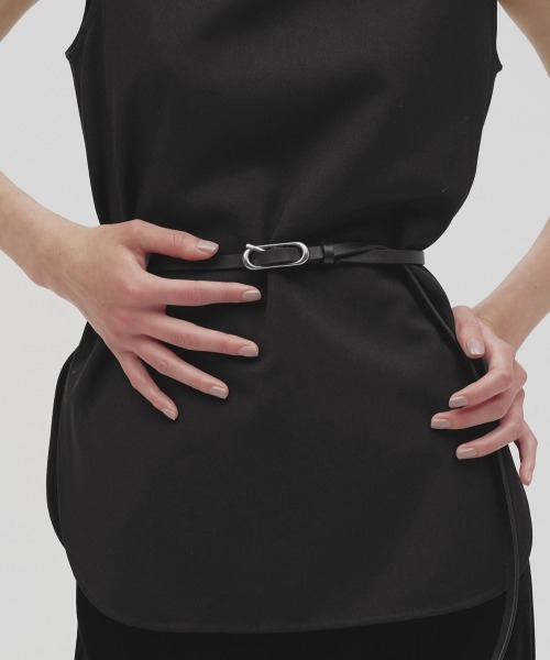 TODAYFUL(トゥデイフル)の「Narrow Leather Belt(ベルト・レディース・ブラック/シルバー・FREE)」の2枚目の写真