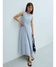 フロントZIPミックスカラーワンピース 【夏服】