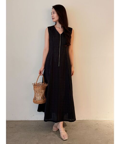 セール】フロントZIPミックスカラーワンピース 【夏服】（ワンピース