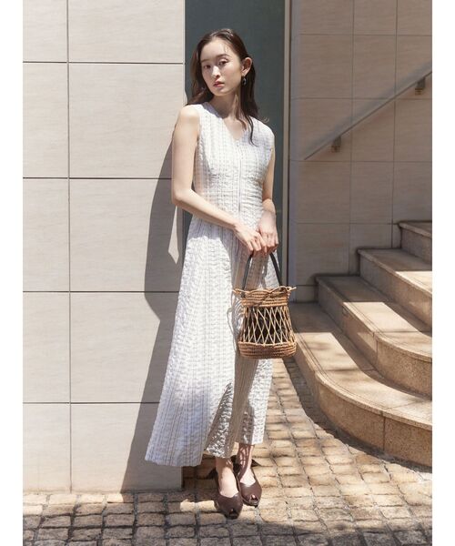 LAGUNAMOON(ラグナムーン)の「フロントZIPミックスカラーワンピース 【夏服】(ワンピース・レディース・ホワイト/ブラック/ブルー・MEDIUM/SMALL)」の6枚目の写真
