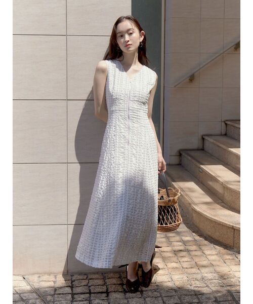LAGUNAMOON(ラグナムーン)の「フロントZIPミックスカラーワンピース 【夏服】(ワンピース・レディース・ホワイト/ブラック/ブルー・MEDIUM/SMALL)」の8枚目の写真