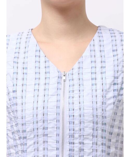 LAGUNAMOON(ラグナムーン)の「フロントZIPミックスカラーワンピース 【夏服】(ワンピース・レディース・ホワイト/ブラック/ブルー・MEDIUM/SMALL)」の9枚目の写真