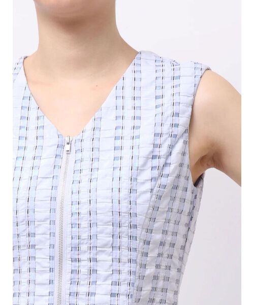 LAGUNAMOON(ラグナムーン)の「フロントZIPミックスカラーワンピース 【夏服】(ワンピース・レディース・ホワイト/ブラック/ブルー・MEDIUM/SMALL)」の10枚目の写真