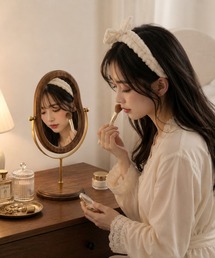 almo（アルモ）の「【Bls】【ZA】【Bling Leads】木製ニュアンス 卓上ミラー(BL)（ミラー）」