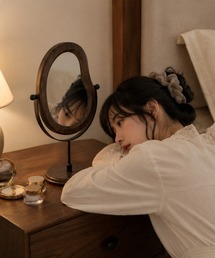 almo（アルモ）の「【Bls】【ZA】【Bling Leads】木製ニュアンス 卓上ミラー(BL)（ミラー）」