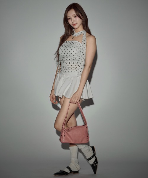 CeLess(セレス)の「Chic Ribbon Dot Tube Top / シックリボンドットチューブトップ(チューブトップ・レディース・ホワイト/グレー/ブラック・FREE)」の12枚目の写真