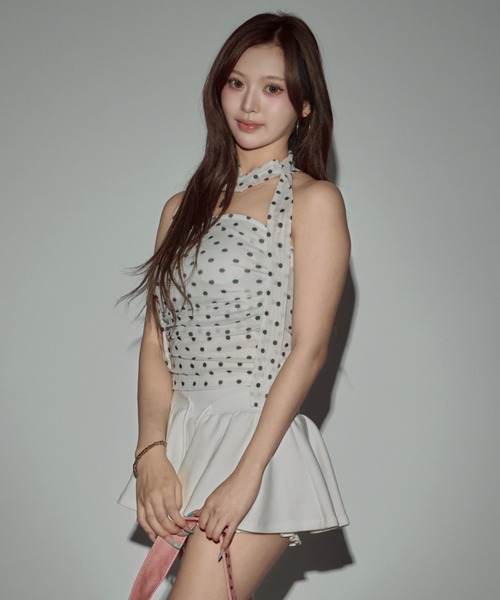 CeLess(セレス)の「Chic Ribbon Dot Tube Top / シックリボンドットチューブトップ(チューブトップ・レディース・ホワイト/グレー/ブラック・FREE)」の7枚目の写真