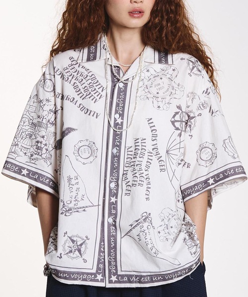HLAADA for ROSEBUD/VOYAGE PRINT SHORT SLEEVE SHIRT（シャツ