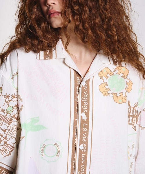 HLAADA(フラーダ)の「HLAADA for ROSEBUD/VOYAGE PRINT SHORT SLEEVE SHIRT(シャツ/ブラウス・レディース・ブラック/ブラウン・ONE SIZE)」の12枚目の写真