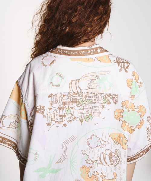HLAADA(フラーダ)の「HLAADA for ROSEBUD/VOYAGE PRINT SHORT SLEEVE SHIRT(シャツ/ブラウス・レディース・ブラック/ブラウン・ONE SIZE)」の13枚目の写真