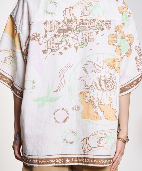 HLAADA(フラーダ)の「HLAADA for ROSEBUD/VOYAGE PRINT SHORT SLEEVE SHIRT(シャツ/ブラウス・レディース・ブラック/ブラウン・ONE SIZE)」の14枚目の写真