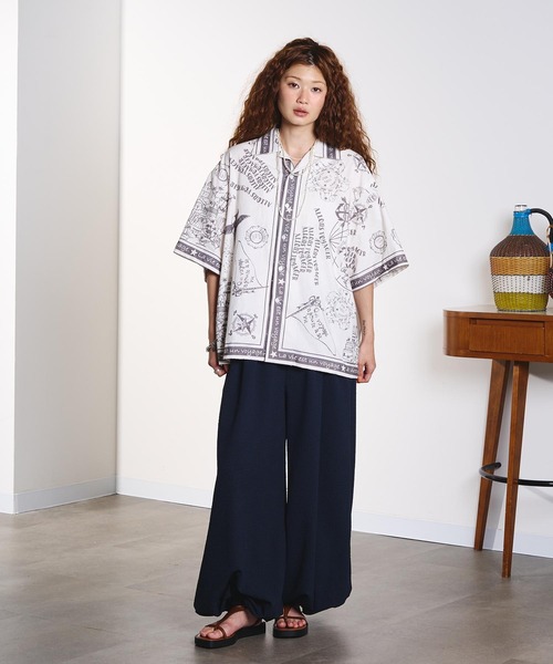 HLAADA(フラーダ)の「HLAADA for ROSEBUD/VOYAGE PRINT SHORT SLEEVE SHIRT(シャツ/ブラウス・レディース・ブラック/ブラウン・ONE SIZE)」の17枚目の写真