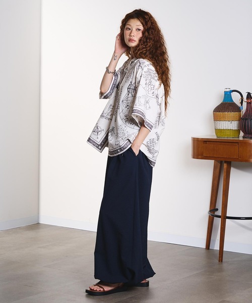 HLAADA(フラーダ)の「HLAADA for ROSEBUD/VOYAGE PRINT SHORT SLEEVE SHIRT(シャツ/ブラウス・レディース・ブラック/ブラウン・ONE SIZE)」の18枚目の写真