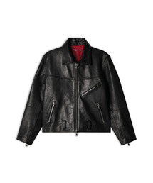 Cow Leather Biker Jacket (Black)