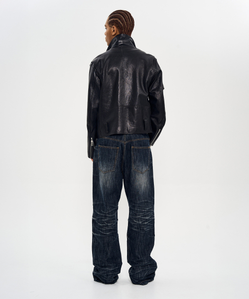 WORLDDILEMA(ワールドジレンマ)の「Cow Leather Biker Jacket (Black)(ライダースジャケット・レディース・その他・FREE)」の5枚目の写真