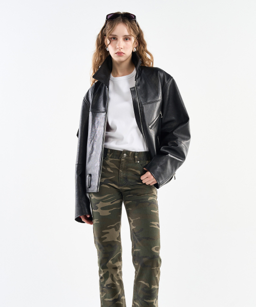 WORLDDILEMA(ワールドジレンマ)の「Cow Leather Biker Jacket (Black)(ライダースジャケット・レディース・その他・FREE)」の3枚目の写真