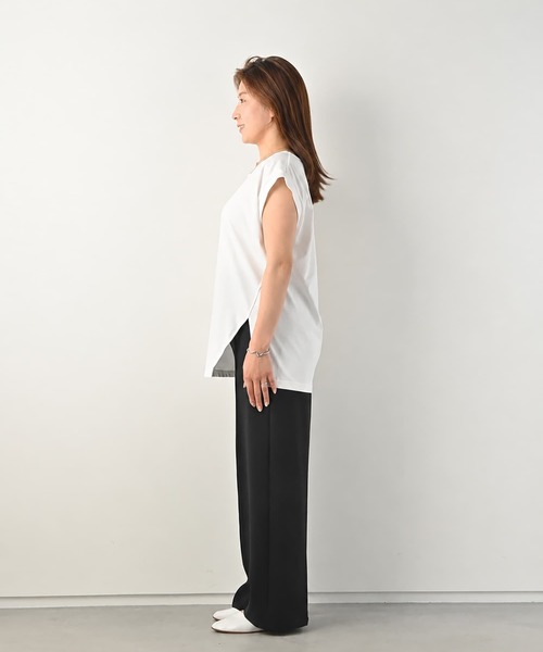 Brown&Street(ブラウンアンドストリート)の「アシンメトリーカットトップス(Tシャツ/カットソー・レディース・ブラック/ホワイト・FREE)」の6枚目の写真