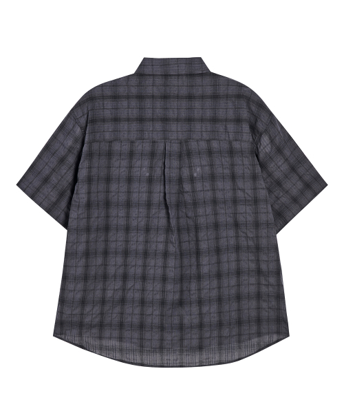 AKECII（アケシ）の「エルスモークチェック半袖シャツ_チャコール（シャツ/ブラウス・メンズ・その他・MEDIUM/LARGE）」の6枚目の写真