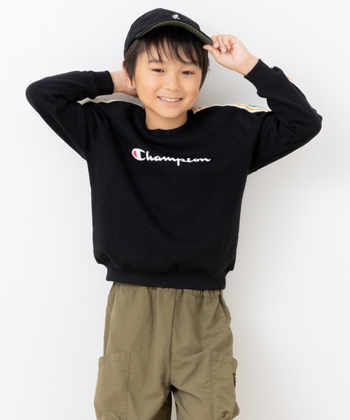 チャンピオン〉袖ライン裏毛トレーナー（スウェット）｜Champion
