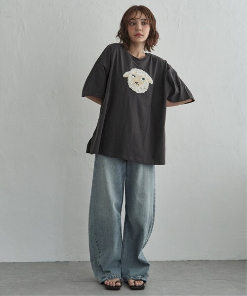 notch.(ノッチ)の「パール付き ヒツジ サガラ刺繍Tシャツ(Tシャツ/カットソー・レディース・チャコール/オフホワイト/杢グレー・M)」の17枚目の写真