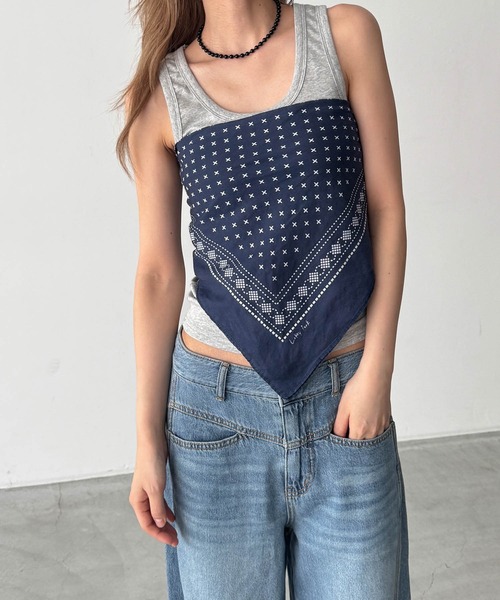 CANAL JEAN(キャナルジーン)の「Lakey Park バンダナ(バンダナ/スカーフ・レディース・ネイビー・ONE SIZE)」の7枚目の写真