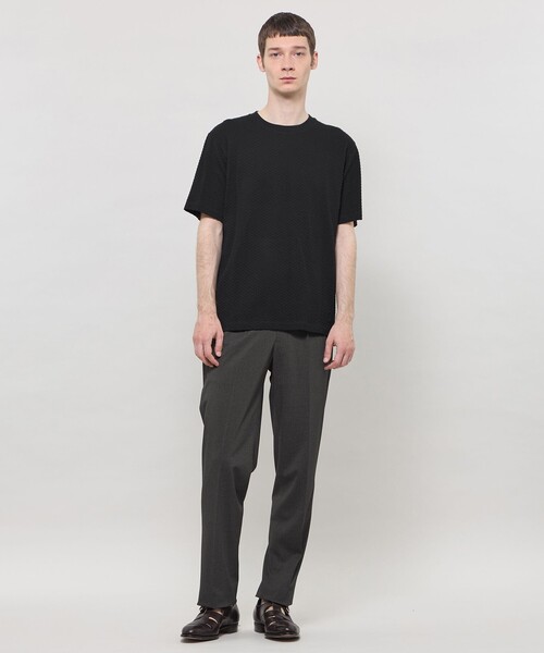 MACKINTOSH LONDON(マッキントッシュ ロンドン)の「シャーリングジャカードTシャツ(Tシャツ/カットソー・メンズ・ネイビー/パープル系その他2/ブラック・XL/L)」の7枚目の写真