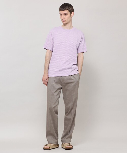 MACKINTOSH LONDON(マッキントッシュ ロンドン)の「シャーリングジャカードTシャツ(Tシャツ/カットソー・メンズ・ネイビー/パープル系その他2/ブラック・XL/L)」の9枚目の写真
