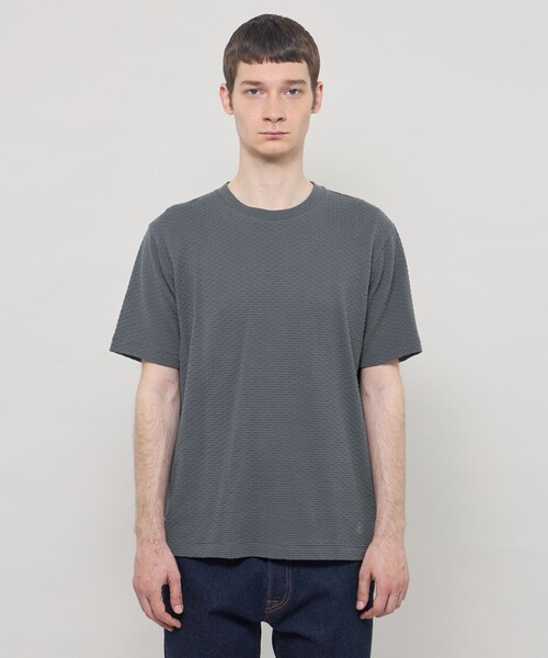 MACKINTOSH LONDON(マッキントッシュ ロンドン)の「シャーリングジャカードTシャツ(Tシャツ/カットソー・メンズ・ネイビー/パープル系その他2/ブラック・XL/L)」の10枚目の写真