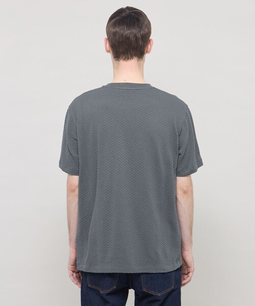 MACKINTOSH LONDON(マッキントッシュ ロンドン)の「シャーリングジャカードTシャツ(Tシャツ/カットソー・メンズ・ネイビー/パープル系その他2/ブラック・XL/L)」の12枚目の写真