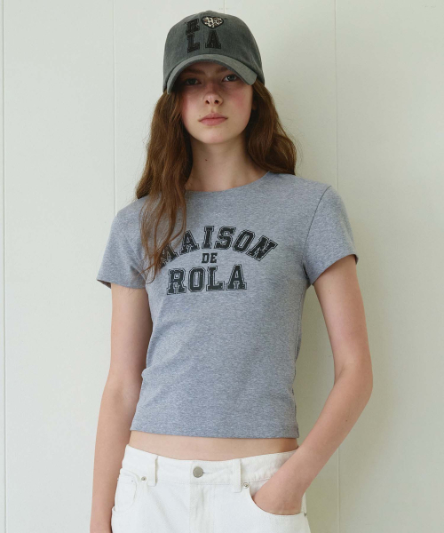 ROLAROLA(ロラロラ)の「ROLA LOGO MINI T-SHIRT M/GRAY(Tシャツ/カットソー・レディース・ヘザーグレー・SMALL/MEDIUM)」の2枚目の写真