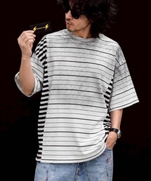 ランダムボーダーヴィンテージライクTシャツ