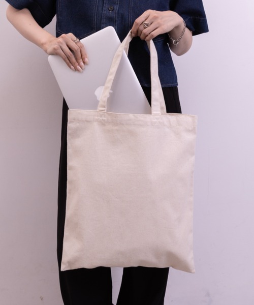 NEWTRAL PRODUCTS(ニュートラルプロダクツ)の「101 Basic Tote Bag Lサイズ/無地トート PC収納可 コットン100% エコバッグ/101 Basic Tote Bag Lサイズ(トートバッグ・レディース・ナチュラル/ブラック・L)」の2枚目の写真