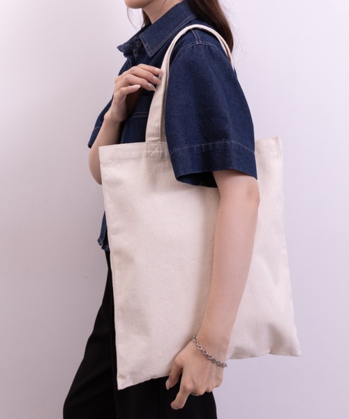 NEWTRAL PRODUCTS(ニュートラルプロダクツ)の「101 Basic Tote Bag Lサイズ/無地トート PC収納可 コットン100% エコバッグ/101 Basic Tote Bag Lサイズ(トートバッグ・レディース・ナチュラル/ブラック・L)」の7枚目の写真