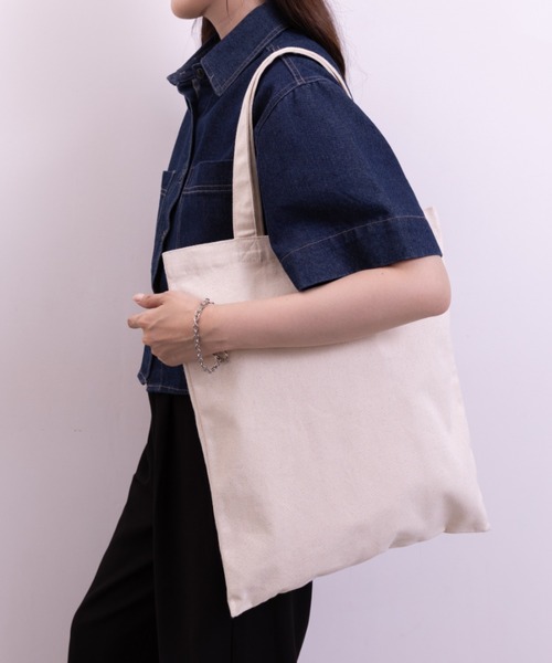 NEWTRAL PRODUCTS(ニュートラルプロダクツ)の「101 Basic Tote Bag Lサイズ/無地トート PC収納可 コットン100% エコバッグ/101 Basic Tote Bag Lサイズ(トートバッグ・レディース・ナチュラル/ブラック・L)」の8枚目の写真