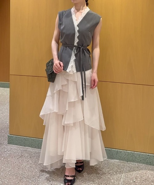 SNIDEL(スナイデル)の「【セットアップ対応】レーストリミングバリエジレ(その他アウター・レディース・ブラック/グレー/アイボリー・F)」の19枚目の写真
