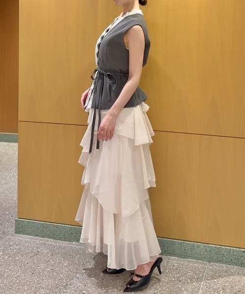SNIDEL(スナイデル)の「【セットアップ対応】レーストリミングバリエジレ(その他アウター・レディース・ブラック/グレー/アイボリー・F)」の21枚目の写真